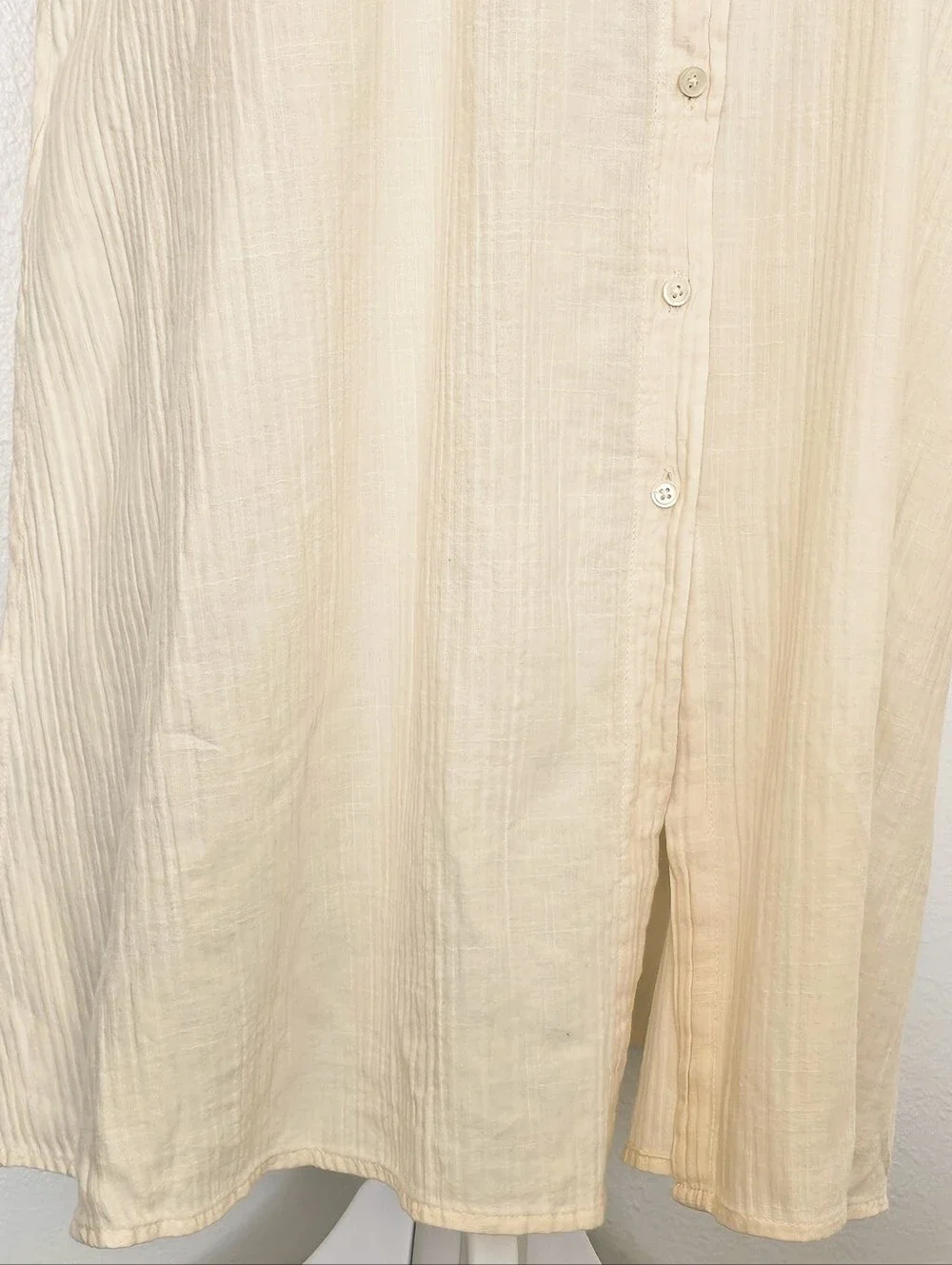 J. Crew Cream Long Beach   Shirt in Airy Gauze